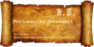Marianovits Bernadett névjegykártya